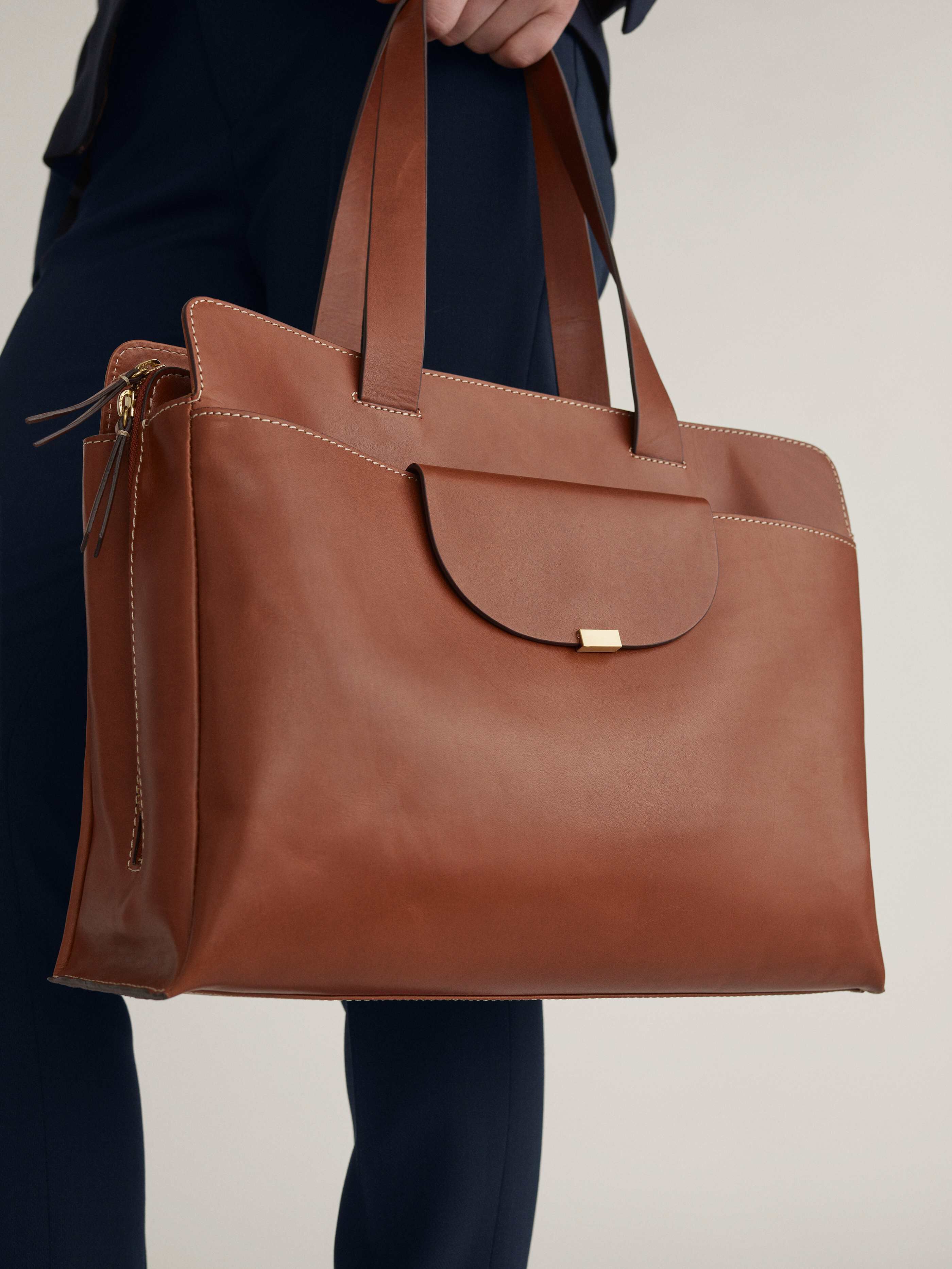 brown work bag