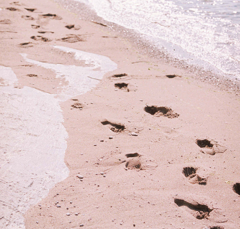 Footprint in sand