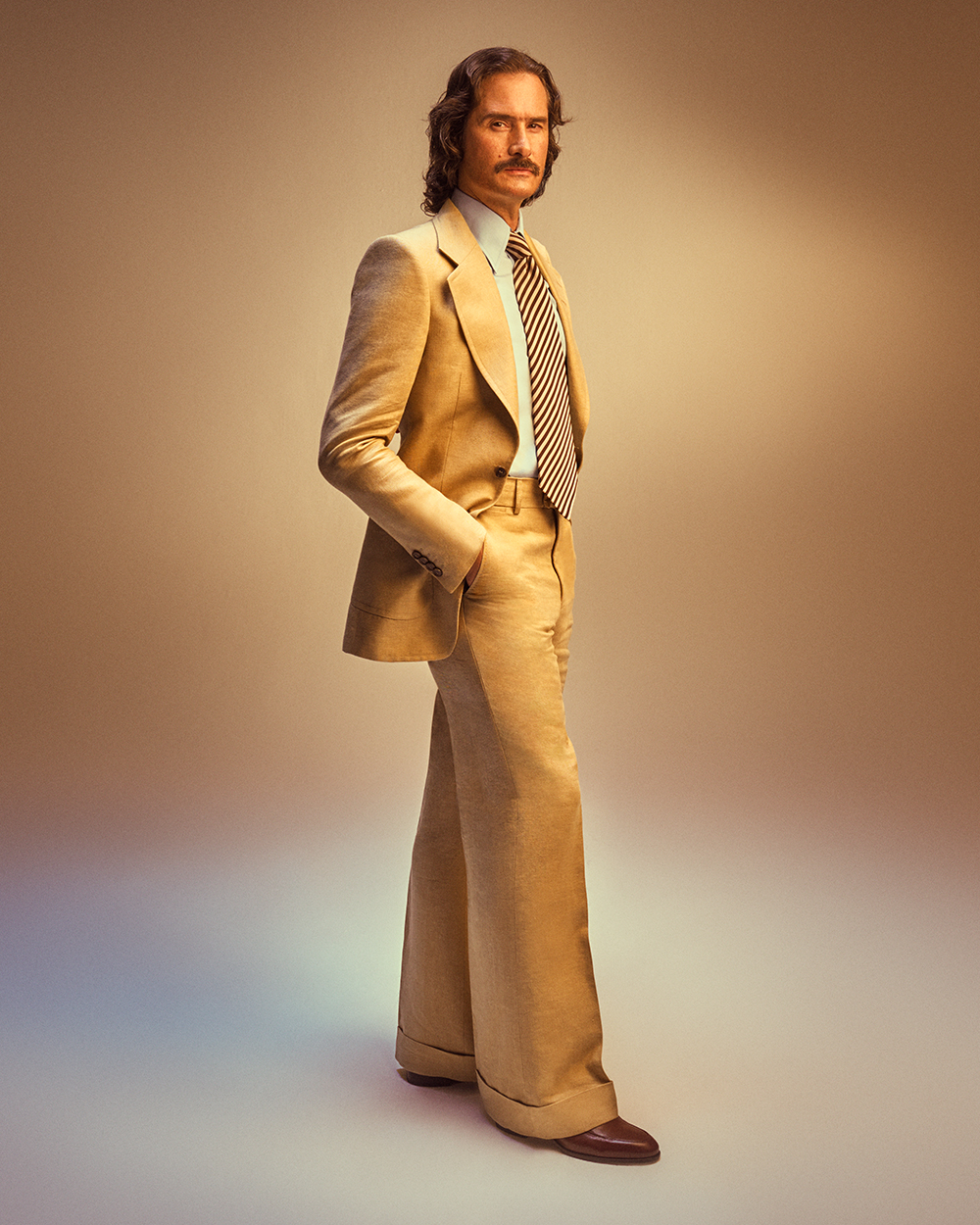 Ben Cobb in a beige suit from Ben Cobb for Tiger of Sweden